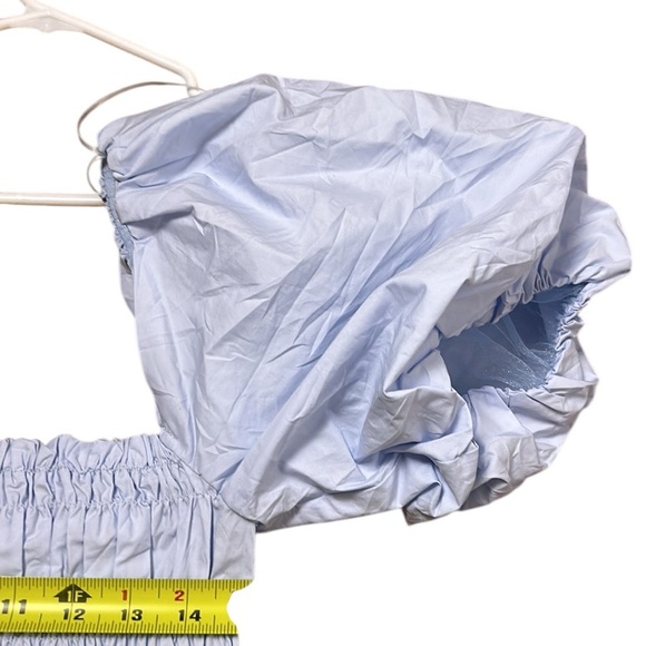 ASTR the Label,puffed sleeve peplum top,smocking,square neckline,Savina sz Small - Picture 11 of 17